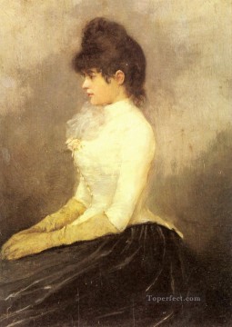 Alfred Stevens Painting - The Baroness Von Munchhausen lady Belgian painter Alfred Stevens